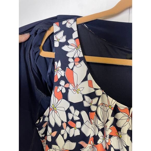 Perceptions Floral Midi Dress Cardigan 2-Piece Set Womens Large Romantic Flowy - Picture 5 of 16